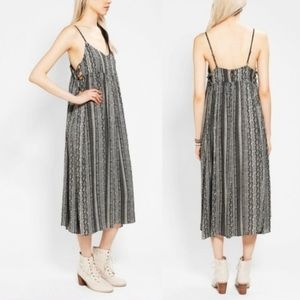Ecote Black and White Striped Backless Dress